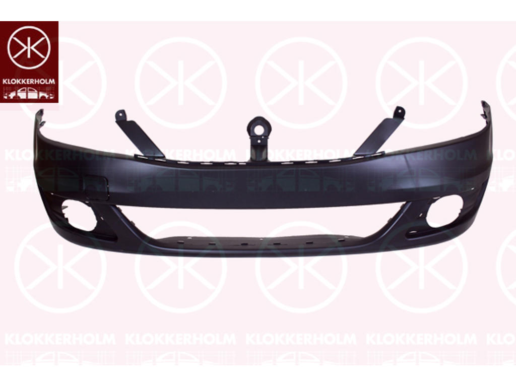 Bumper, Front, black, with hole(s) for fog lights