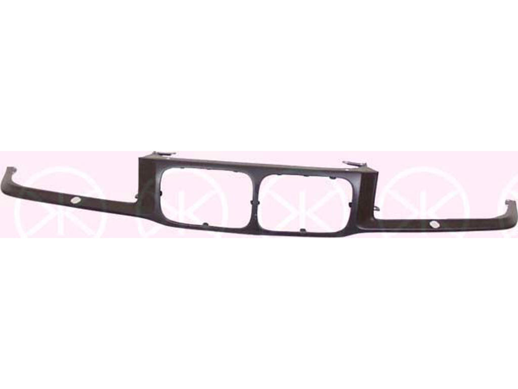 Frame, radiator grille, Metal, with hole(s) for washer nozzle