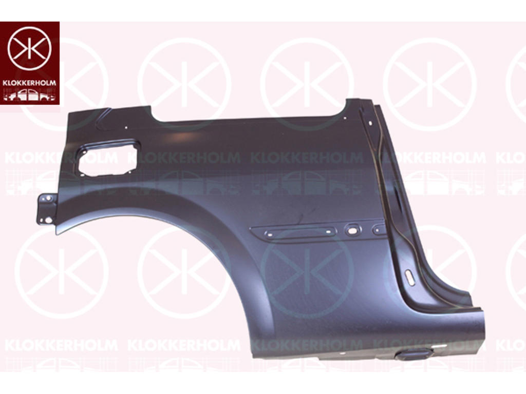 Quarter Panel, with hole for tank pipe, Full Body Section, Right Rear