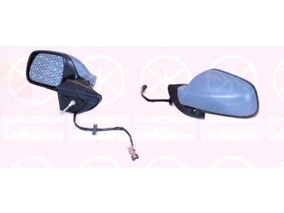 Exterior Mirror, w/primer, with thermo sensor, for electric mirror adjustment, Convex, Heatable, blue, Right