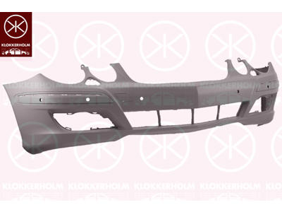 Bumper, w/primer, Avantgarde, Elegance, Front, with hole(s) for park distance control, with hole(s) for washer nozzle