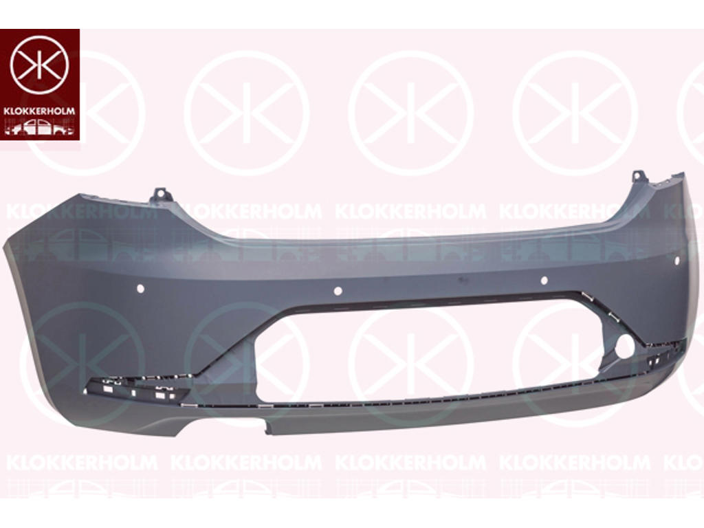 Bumper, w/primer, Rear, with hole(s) for park distance control, Trim Level: FR