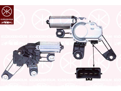 Wiper Motor, Rear, Voltage [V]: 12