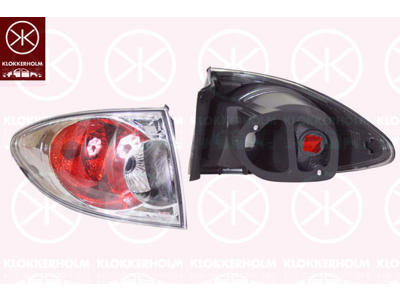 Tail Light Assembly, without bulb holder, Left, Outer section, Housing Colour: chrome