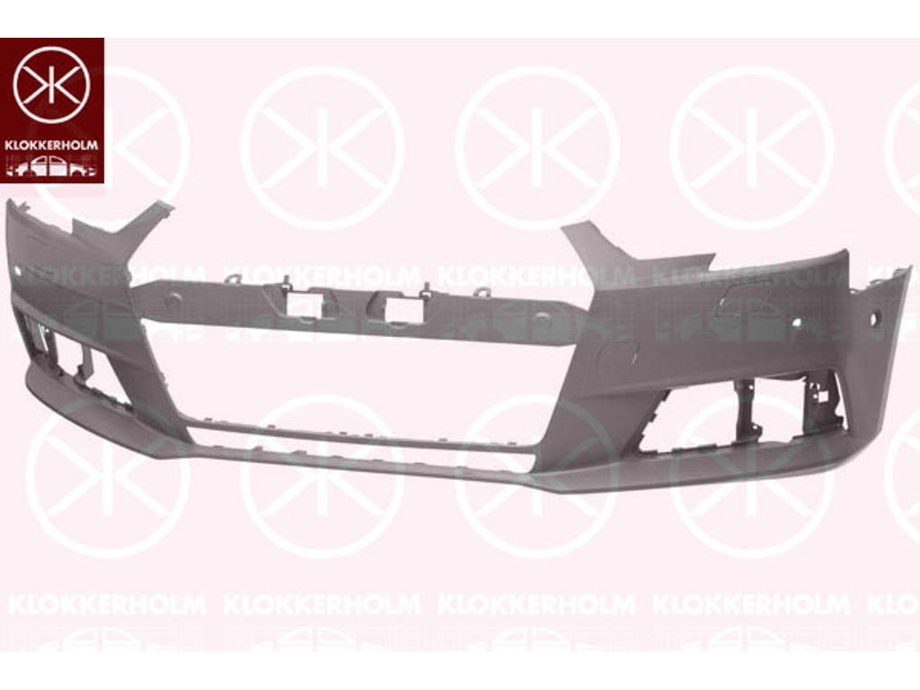 Bumper, Front, with hole(s) for washer nozzle, with hole(s) for park assist (parallel parking), Number of bores: 4, w/primer