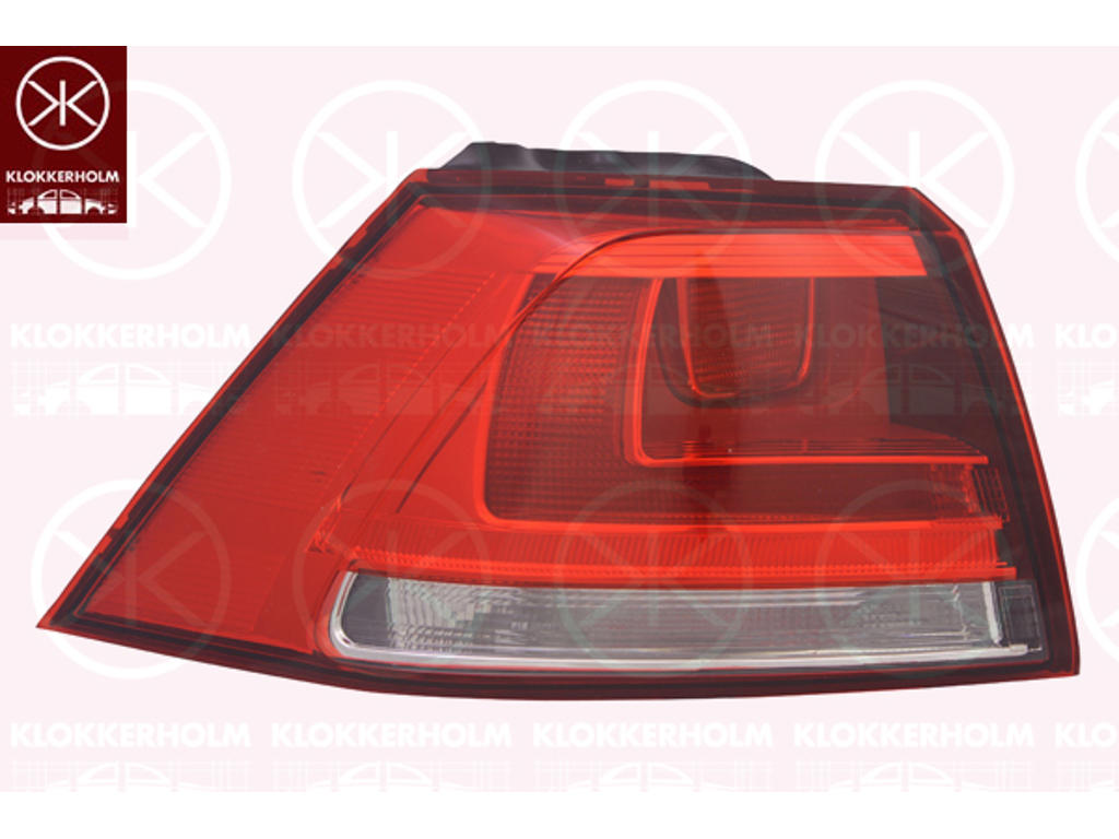 Tail Light Assembly, Left, Outer section, with bulb holder, Valeo