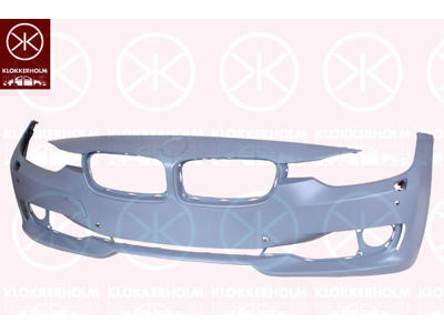 Bumper, with hole(s) for washer nozzle, Front, Trim Level: BASIS, with hole(s) for park distance control, Number of bores: 4, w/primer