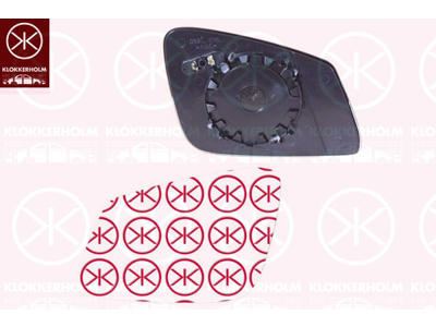 Mirror Glass, exterior mirror, Aspherical, Right, Heatable, Number of pins: 2