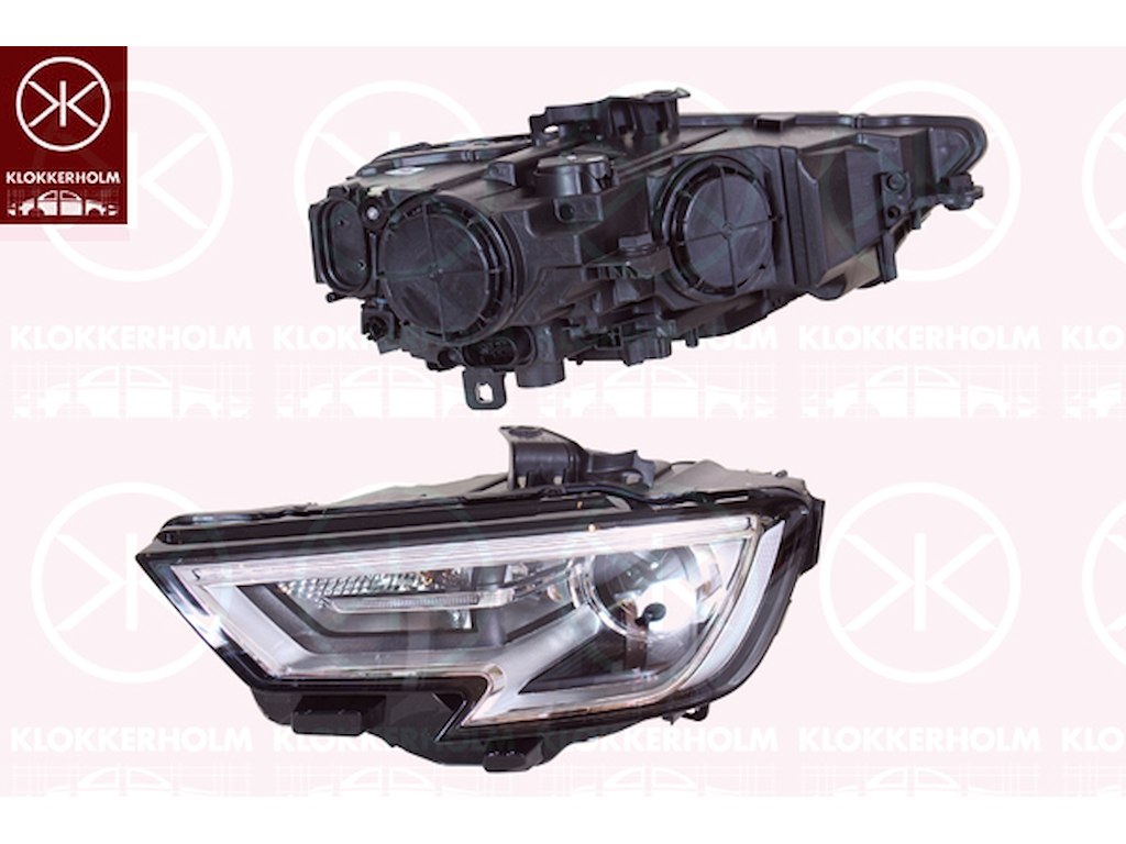 Koplamp, Links, Belichtingssterkte [lx]: 17.5, Bi-Xenon, Met daglicht (LED), Met regelmotor voor LWR, Zonder stuurelement voor Xenon, D5S, Valeo