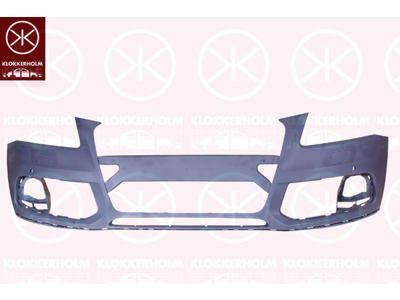 Bumper, w/primer, Front, with hole(s) for park distance control, with hole(s) for washer nozzle