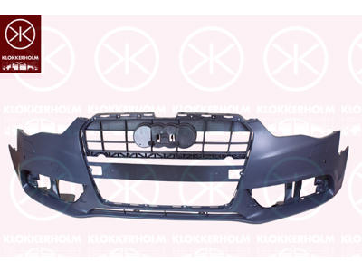 Bumper, w/primer, S-LINE, Front, with hole(s) for park distance control, with hole(s) for washer nozzle