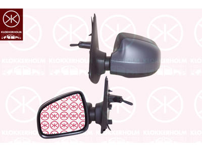 Exterior Mirror, Right, Control: cable pull, Convex, w/primer