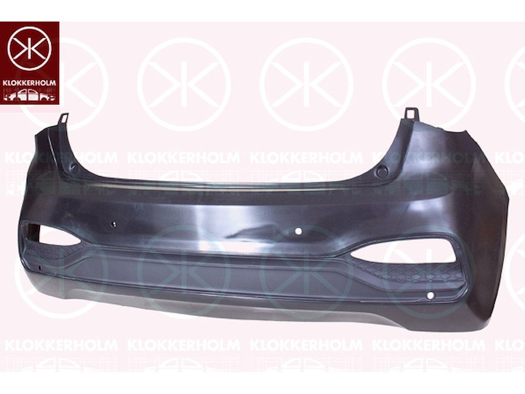 Bumper, Rear, Smooth, with hole(s) for park distance control