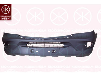 Bumper, Front, with hole(s) for fog lights, black
