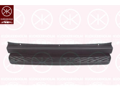 Bumper, Rear, for vehicles with step board, black