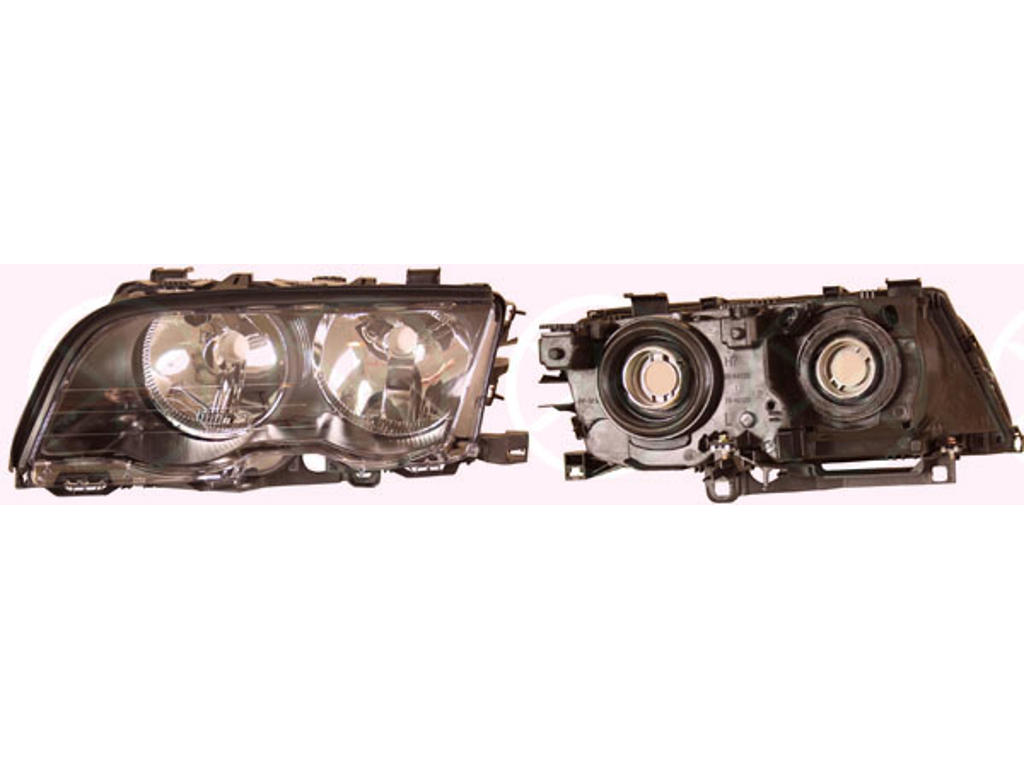 Headlight, H7/H7, with motor for headlamp levelling, Right, Illuminance [lx]: 20, Housing Colour: black