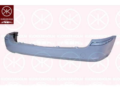 Bumper, w/primer, Rear, with holes for trim/protective strip