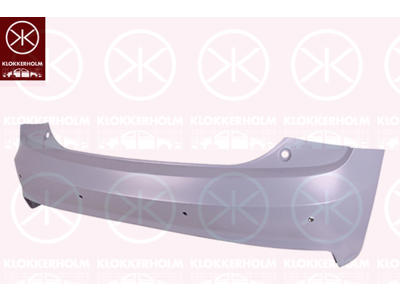 Bumper, w/primer, Rear, with hole(s) for park distance control, Number of bores: 4