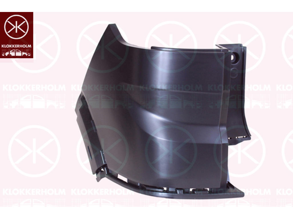 Bumper, black, Right Rear