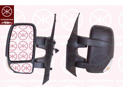 Exterior Mirror, Left, for electric mirror adjustment, Short mirror arm, Number of pins: 7, Heatable, with indicator, W16W, Convex