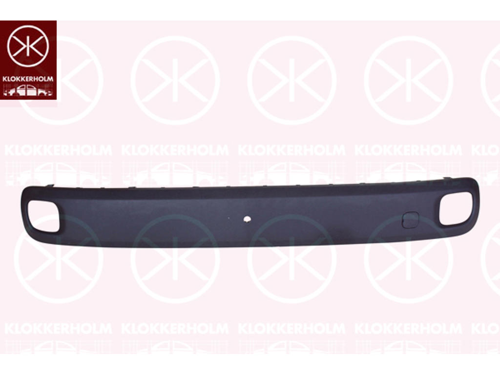 Trim/Protection Strip, bumper, Rear, dark grey, with hole(s) for park distance control