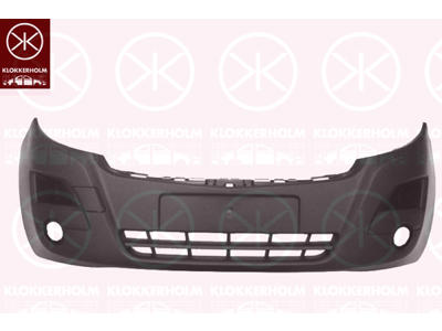 Bumper, Front, black, with hole(s) for fog lights