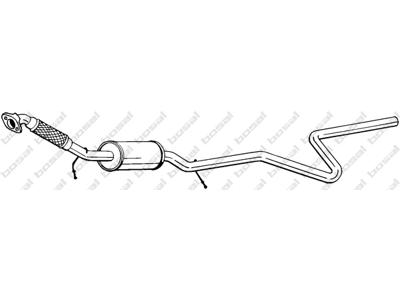 Centre Muffler, See accessories list for additionally required parts:  