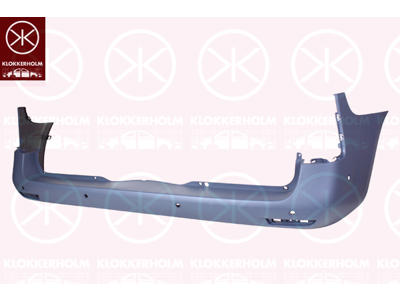 Bumper, w/primer, with hole(s) for park assist (parallel parking), Rear, Wheelbase: short wheelbase