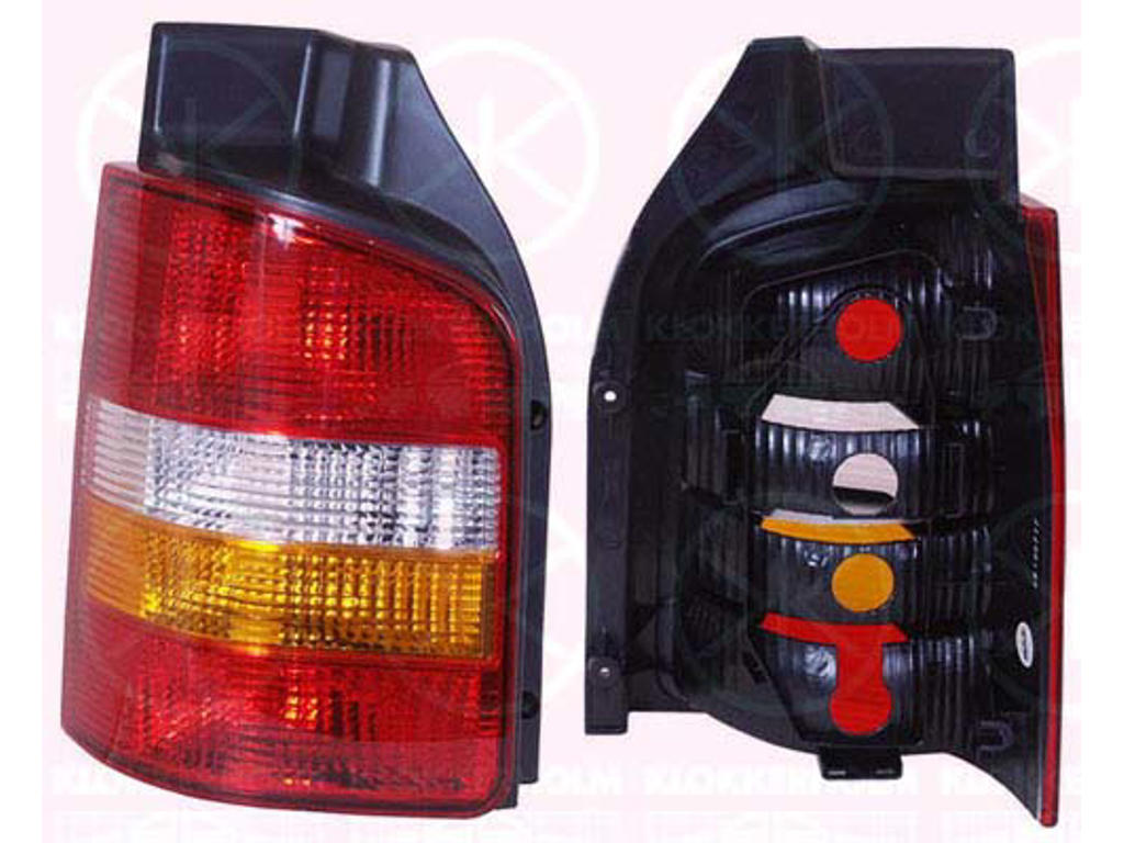 Achterlicht, voor voertuigen met achterportier, Zonder lamphouder, rechts, Knipperlamp kleur: geel