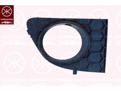 Ventilation Grille, bumper, black, Right Front, with hole(s) for fog lights