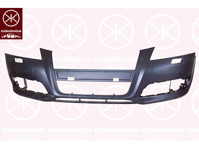 Bumper, w/primer, Front, with hole(s) for park distance control, with hole(s) for washer nozzle