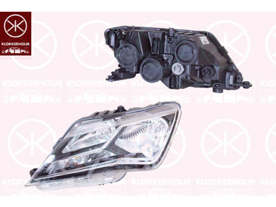 Headlight, Left, H7/H7, with daytime running light, with motor for headlamp levelling, Valeo