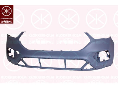 Bumper, Front, not for trim level: ST-LINE, w/primer, with hole(s) for park distance control, Number of bores: 2