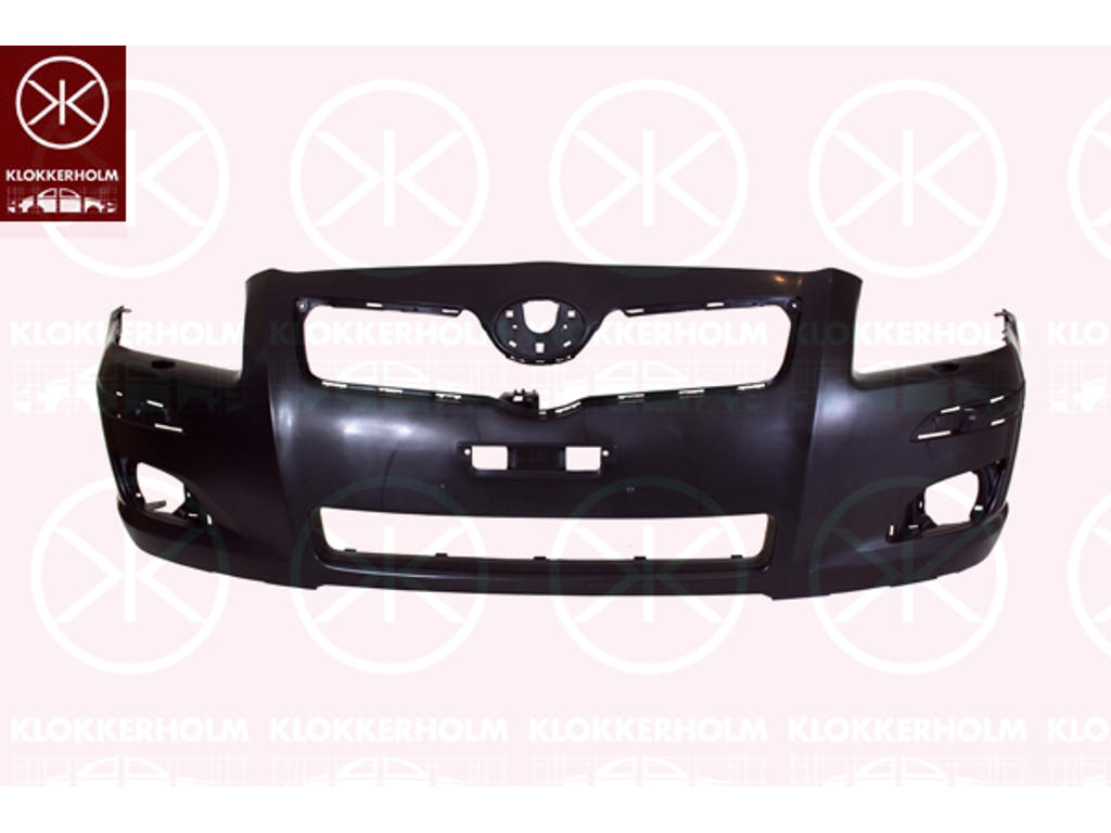 Bumper, Front, Smooth, black, with hole(s) for washer nozzle
