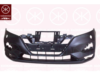 Bumper, w/primer, with hole(s) for park assist (parallel parking), Front, with hole(s) for washer nozzle