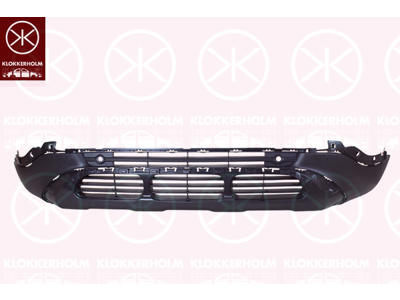 Spoiler, Front, Grained, black, with hole(s) for park distance control, Number of bores: 2