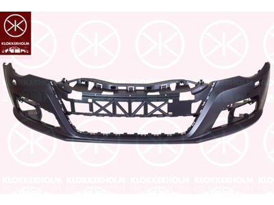 Bumper, w/primer, Front, with hole(s) for park distance control, with hole(s) for washer nozzle