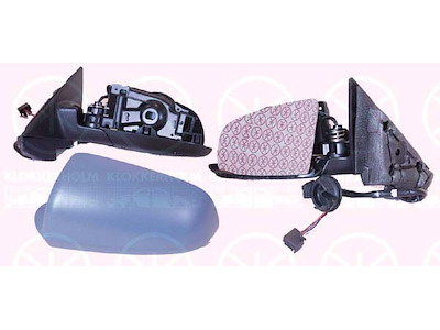 Exterior Mirror, w/primer, 5-drs, for electric mirror adjustment, Convex, Heatable, Right