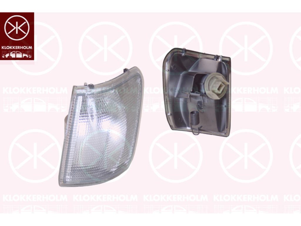 Blinker, med lamphållare, vit, Höger