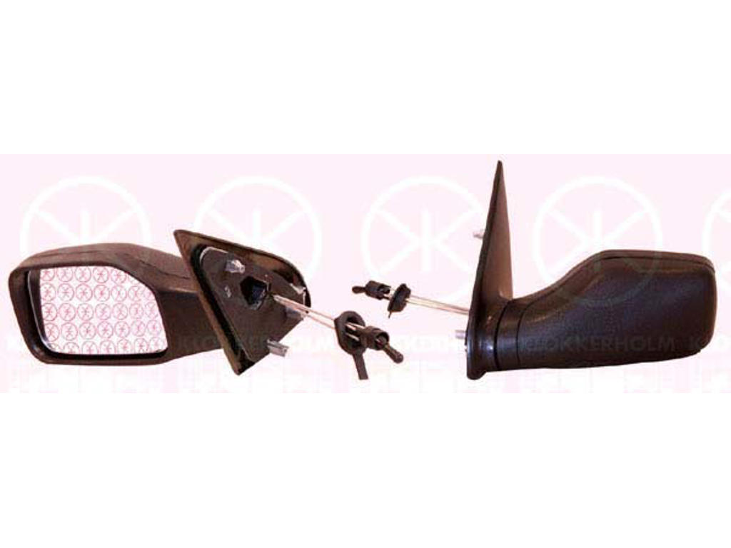 Exterior Mirror, tiltable, Control: cable pull, Convex, black, Left