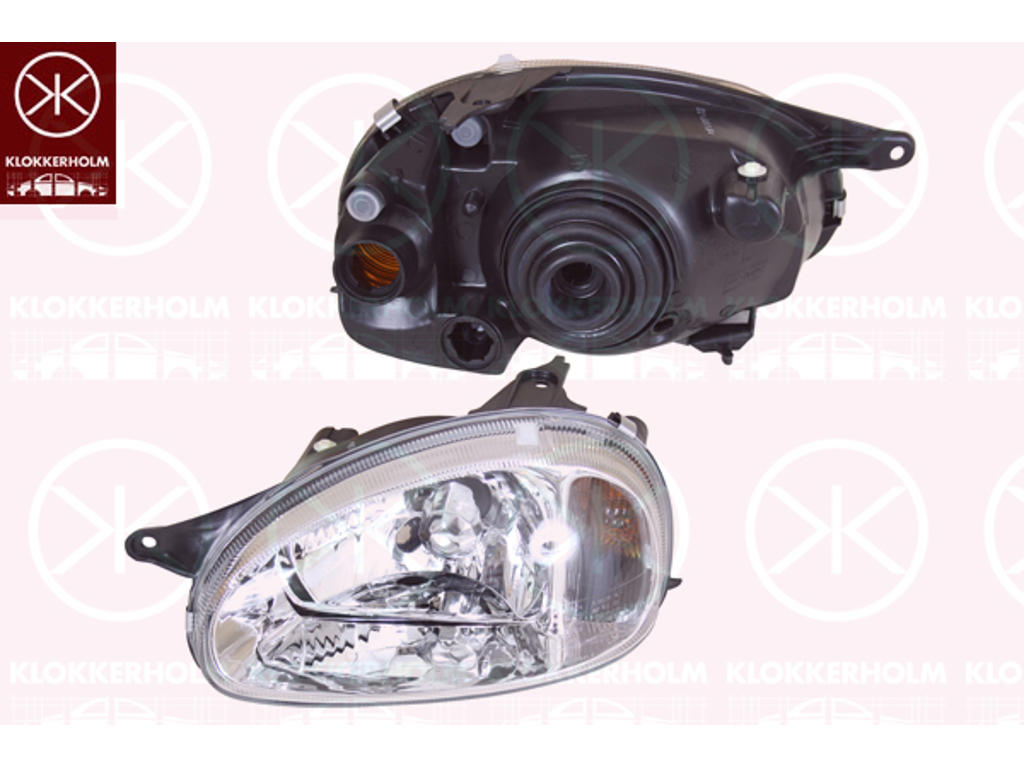 Headlight, H4, for vehicles with headlight levelling, Depo, Crystal clear, Left, Illuminance [lx]: 12.5