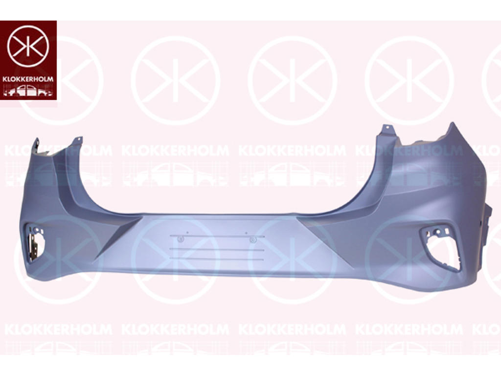 Bumper, w/primer, Rear, with hole(s) for park distance control, Number of bores: 2, Vehicle Equipment Line/Variant: TITANIUM & ST LINE