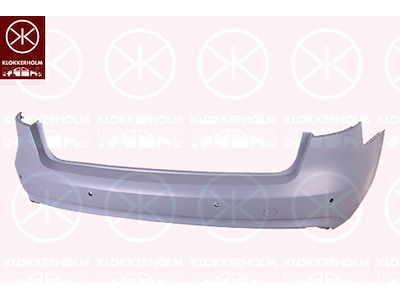 Bumper, w/primer, Rear, with hole(s) for park distance control, not for vehicle equipment line/variant: S-LINE