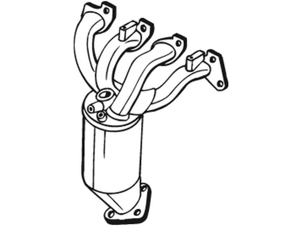 Catalytic Converter, with mounting parts, Euro 4, with environmental seal: 001