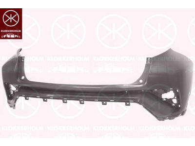 Bumper, Rear, with hole(s) for park distance control, Upper section, Primered, Number of bores: 2