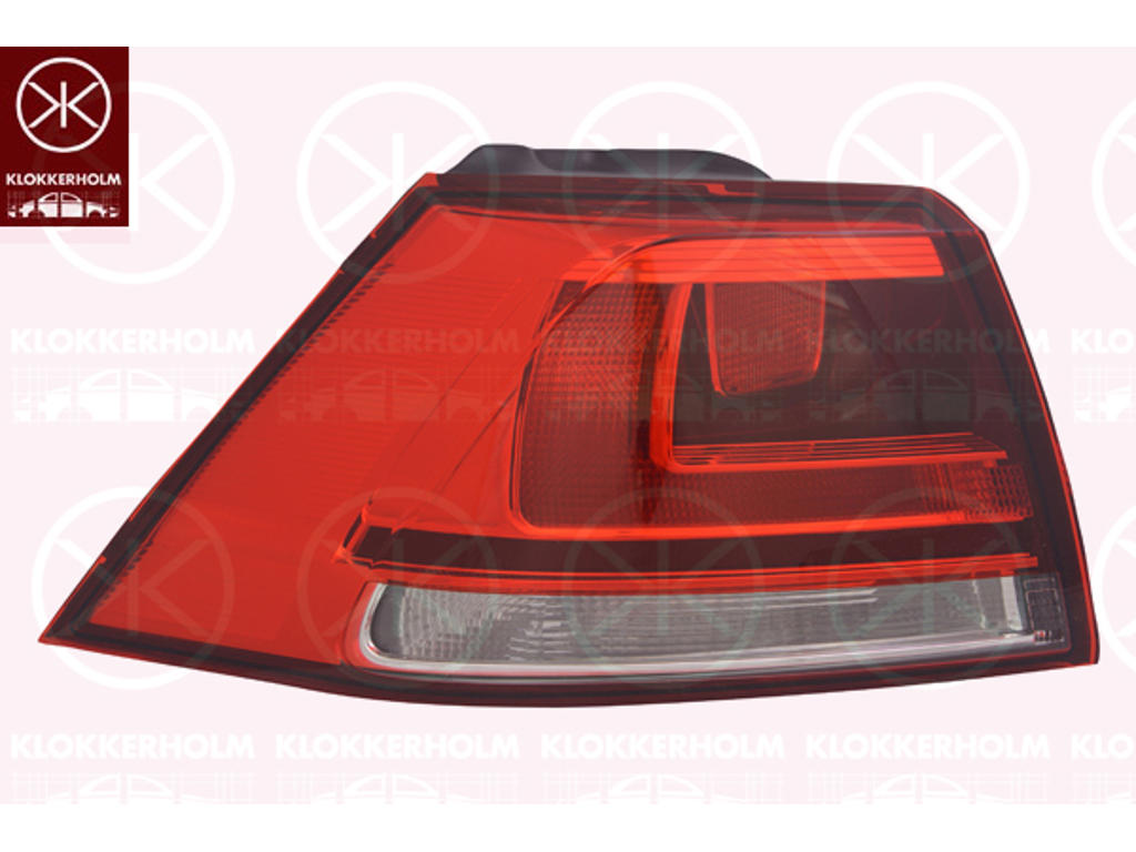 Tail Light Assembly, Right, Outer section, Housing Colour: black, with bulb holder, Valeo