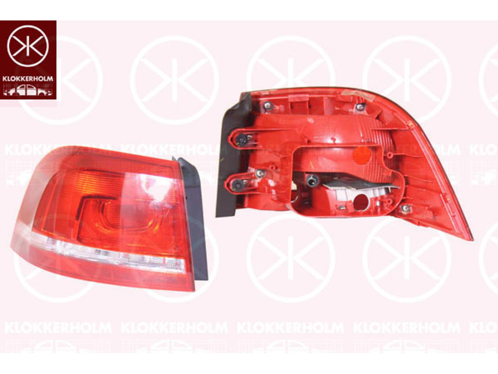Tail Light Assembly, without bulb holder, Left, Outer section