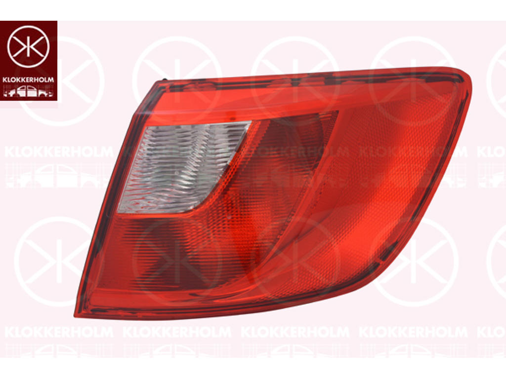 Tail Light Assembly, with bulb holder, Right, Outer section, AL