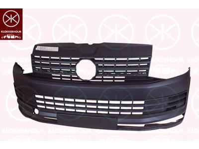 Bumper, Front, Grained, black, with hole(s) for fog lights