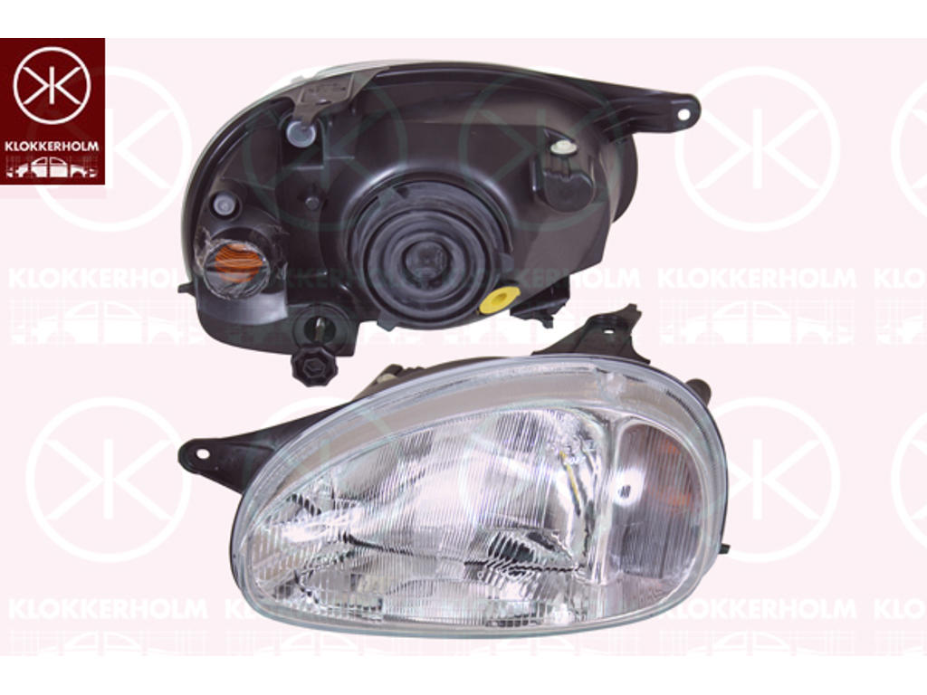 Headlight, H4, for vehicles without headlight levelling, Valeo, Left, Illuminance [lx]: 20